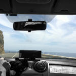 Vue depuis l'arrière d'un taxi aux Canaries