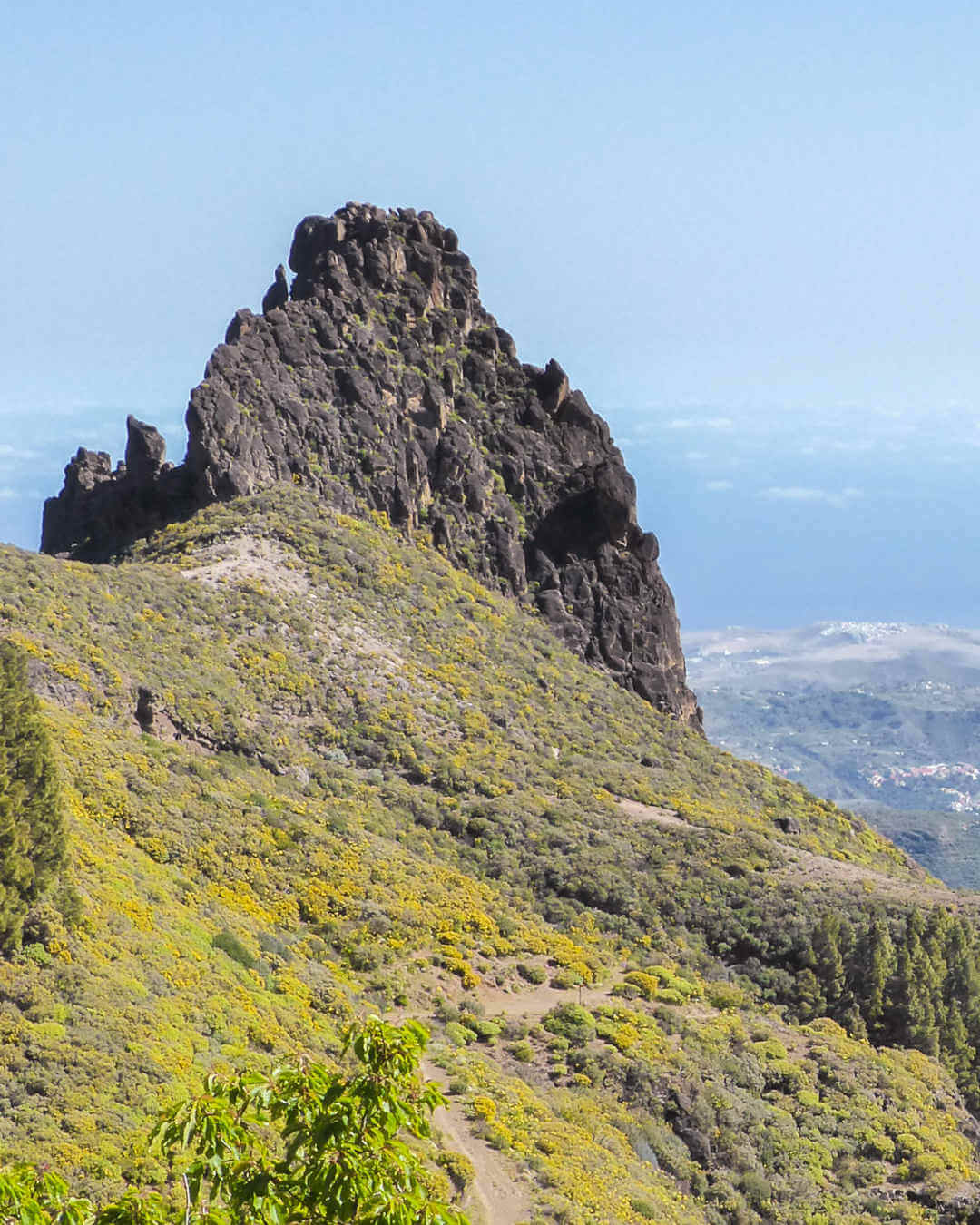 Sentier au dessus de la mer sur La Palma