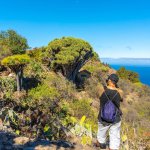 Un randonneur sur le sentier de las Tricias sur l'île de Gran Canaria